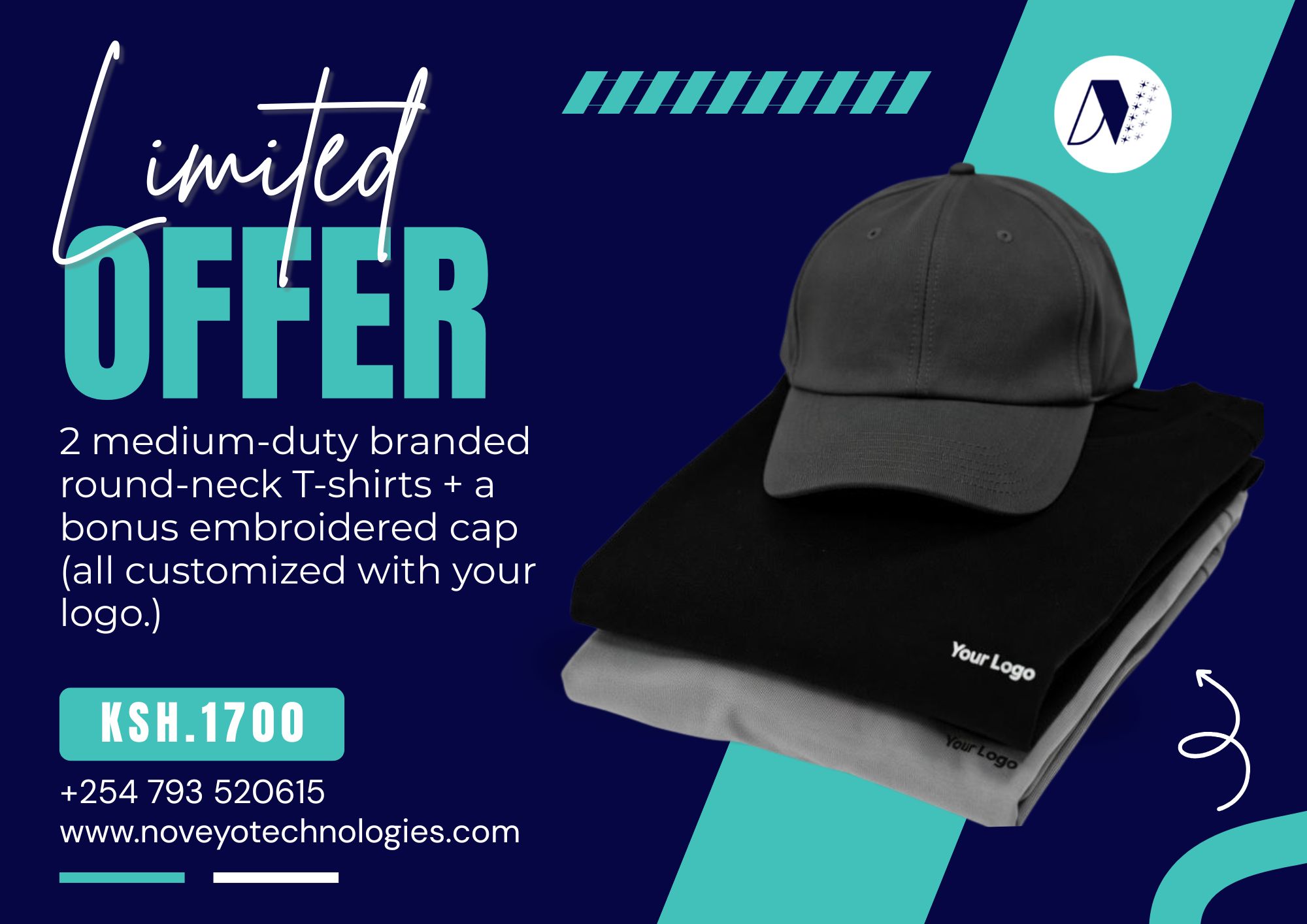 Custom Branded T-Shirts & Cap